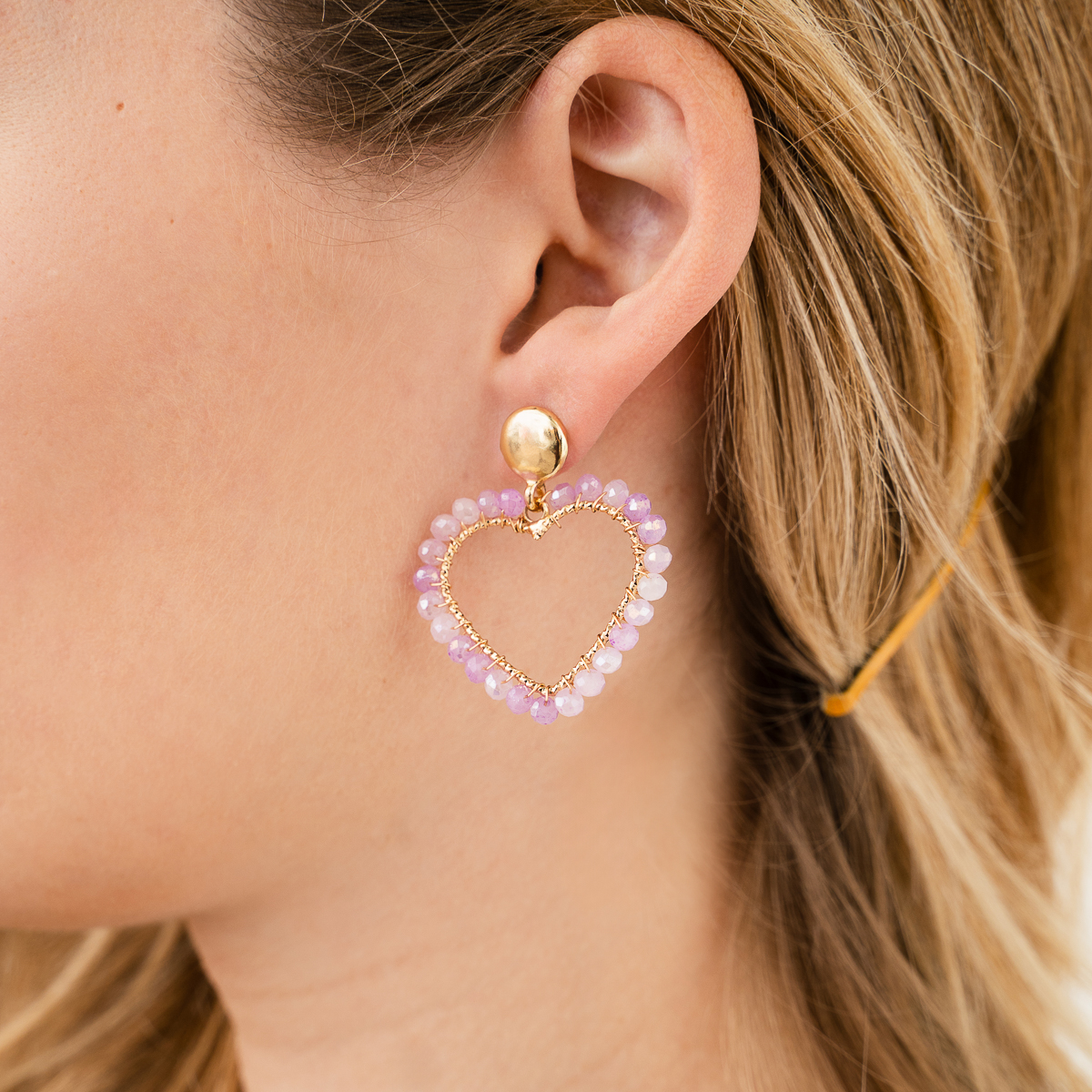 Summer hearts oorbellen kralen mix