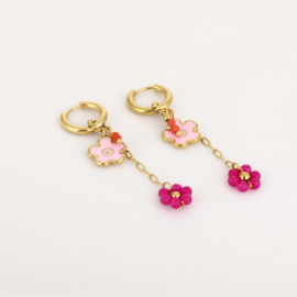 Oorbellen charms flower