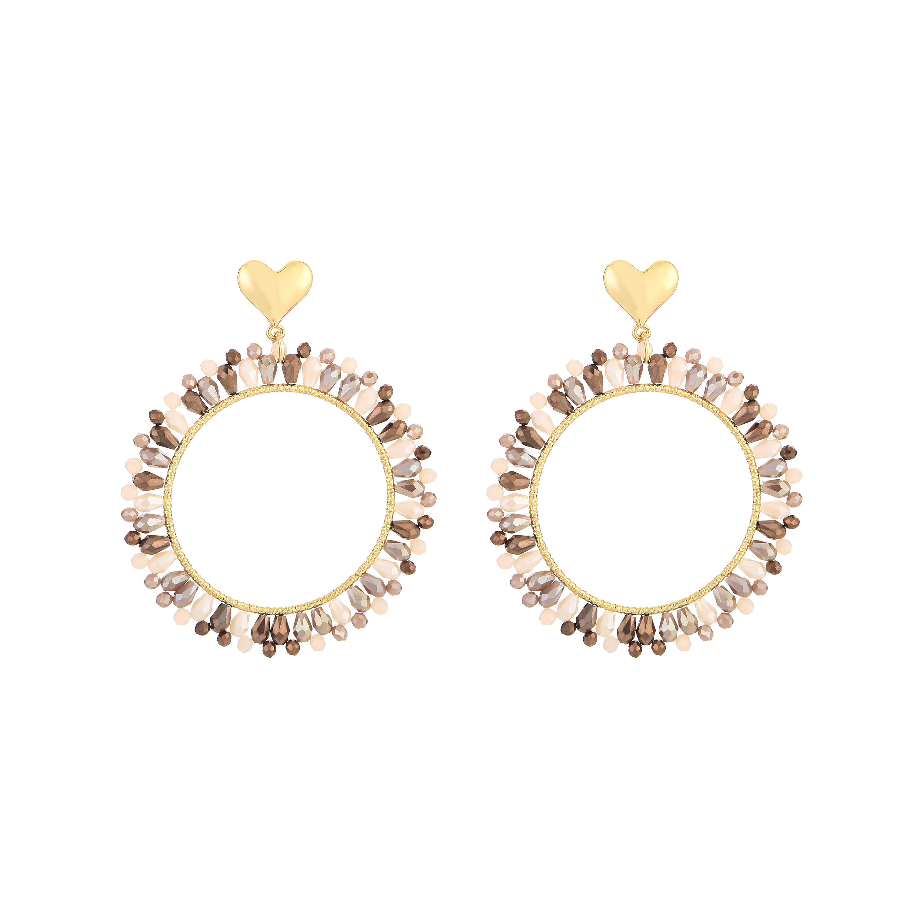 Summer oorbellen beige