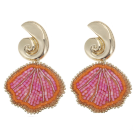 Statement oorbellen schelp