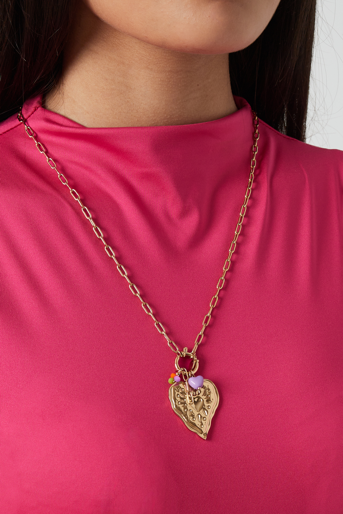 Middellange ketting hart kralen