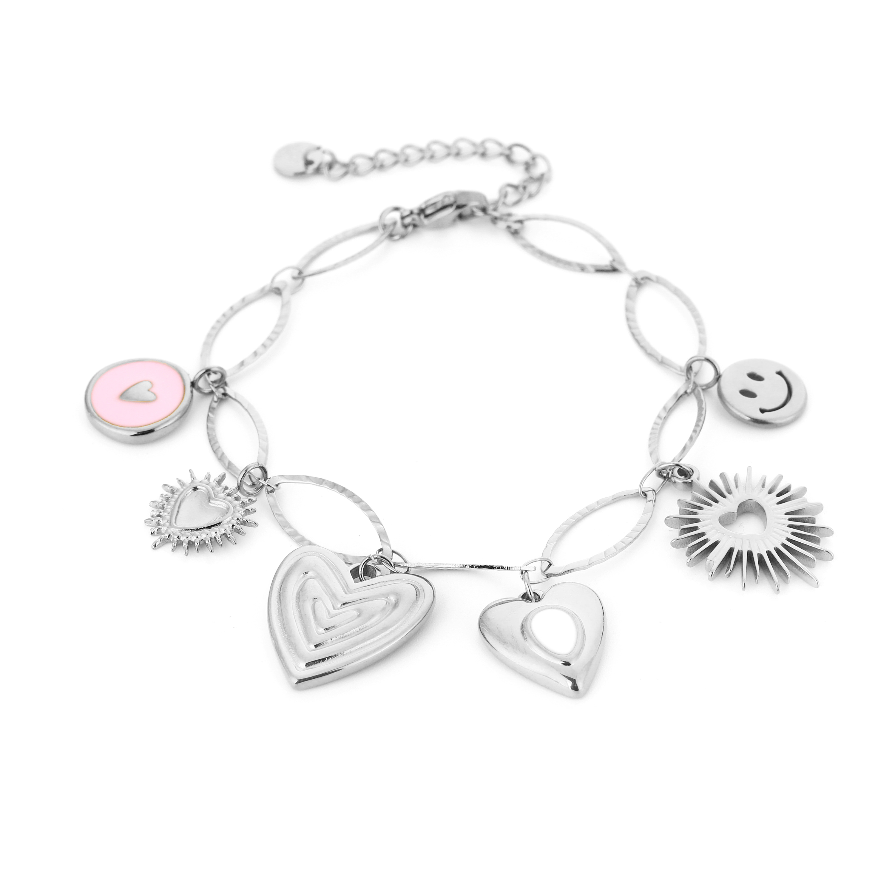 Bedelarmband all hearts zilver