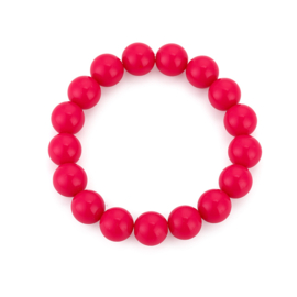 Kralen armband elastiek fuschia