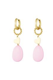 Oorbellen charms roze
