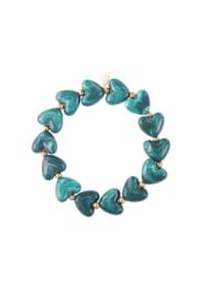 Kralenarmband hartjes kralen  groen