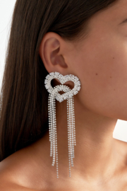 Statement oorbellen bling hart