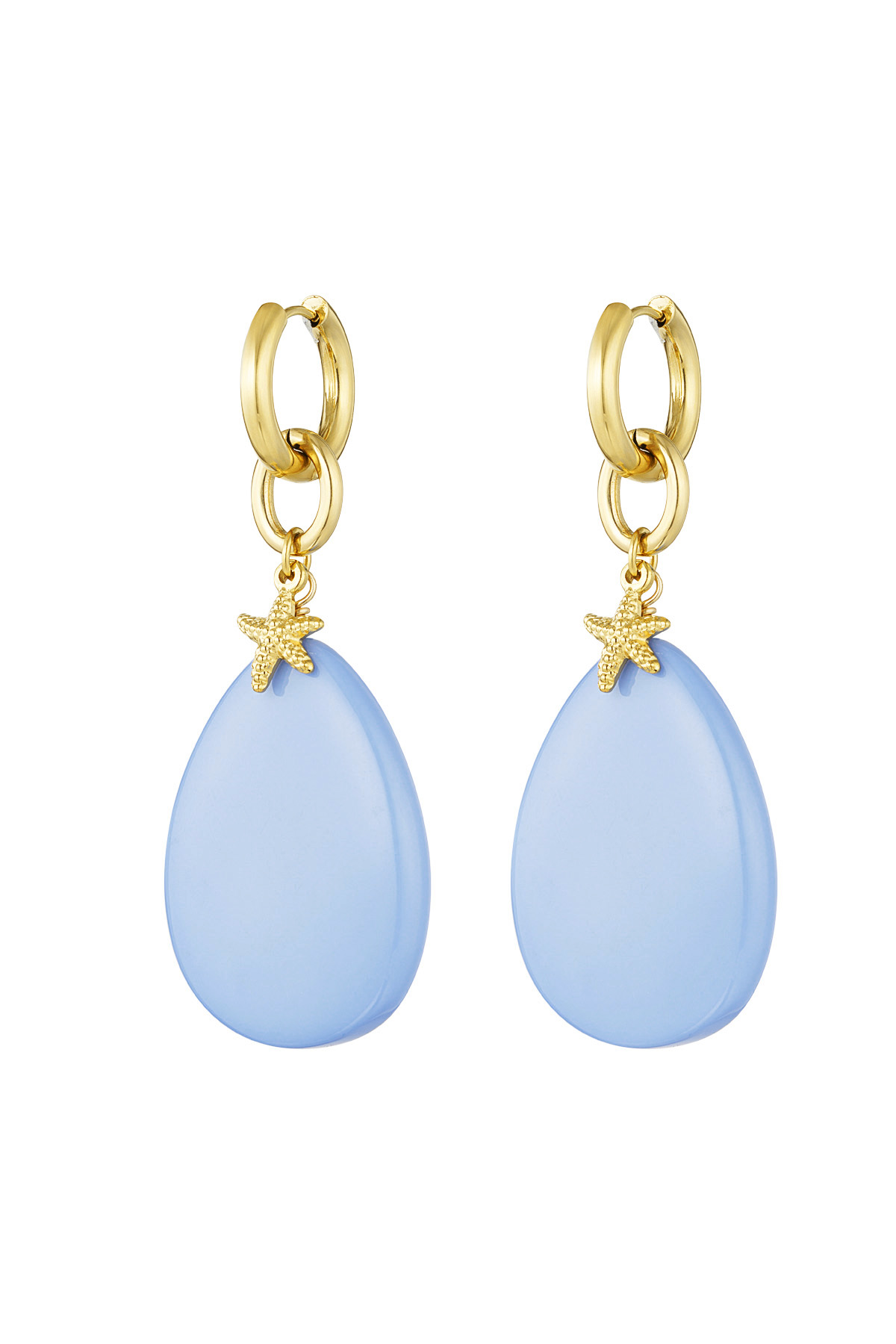 Oorbellen charms blauwe zeester