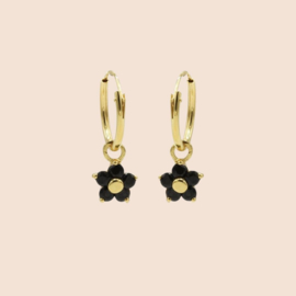 Black flower - echt zilver