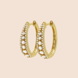 Pretty oval hoops 12 mm- echt zilver