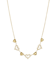 Stainless steel ketting goud hartjes