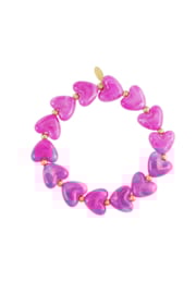 Kralenarmband hartjes kralen roze