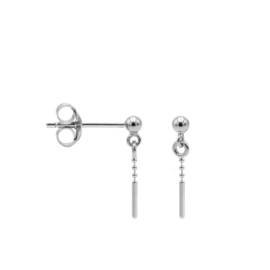 Earstud bar dots - echt zilver