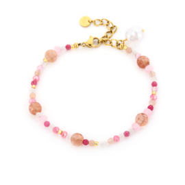 Kralenarmband roze