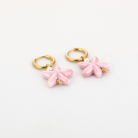 Oorbellen starry pretty roze