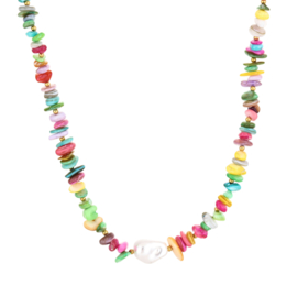 Lichte rainbow kralenketting