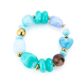 Kralen armband kleurrijk multi blauw