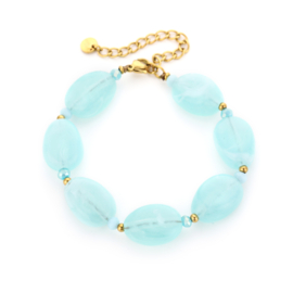 Grote kralen armband turquiose