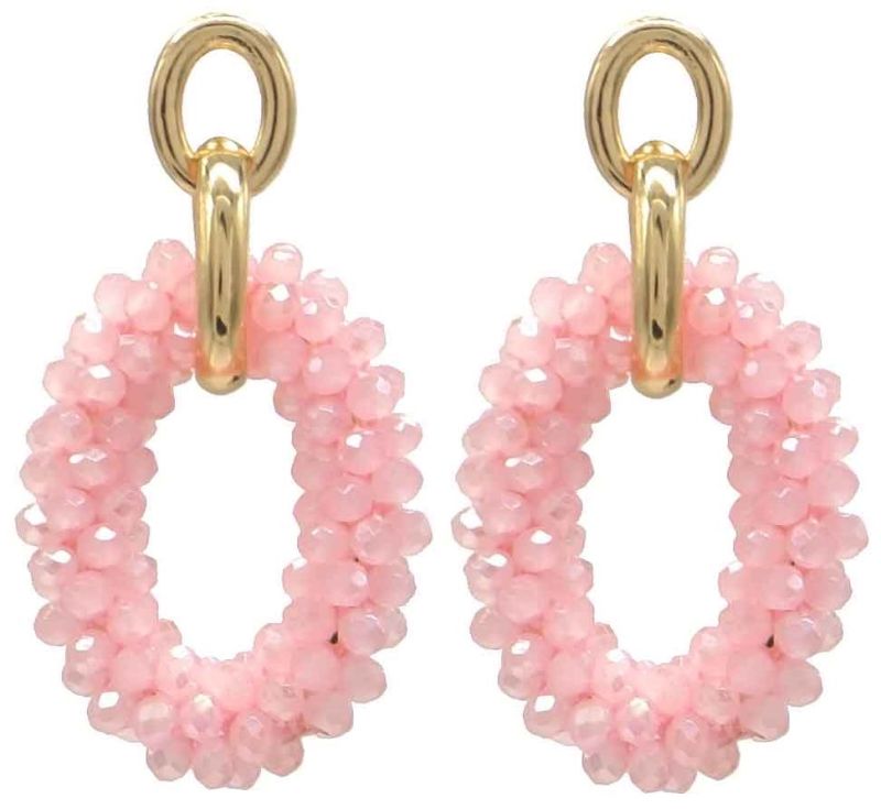 Statement oorbellen roze