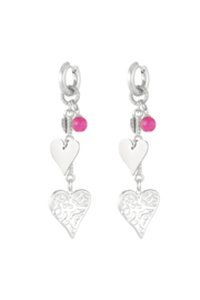 Oorbellen hearts pink