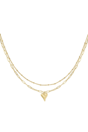 Dubbele ketting met hartje
