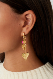 Oorbellen hearts pink