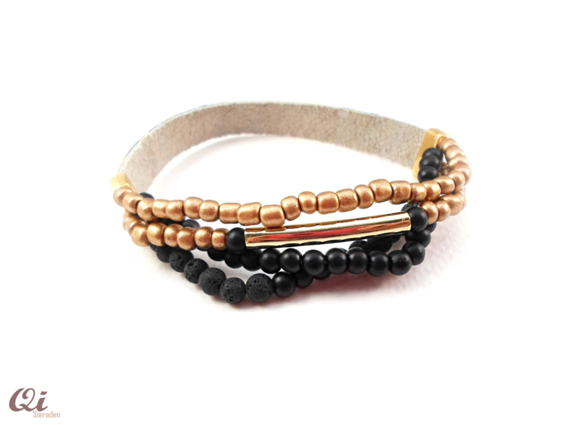 Armband 'black beads'
