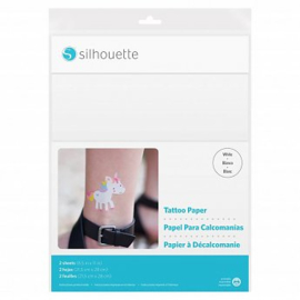 Silhouette tatoeage papier Wit