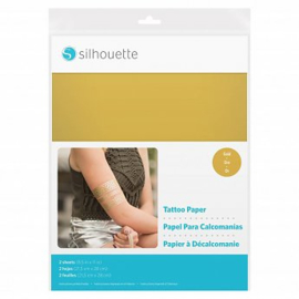 Silhouette tatoeage papier goud