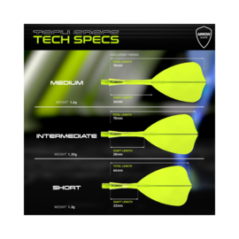 Winmau Fusion Arrow Flight & Shaft transparant geel Medium 34mm