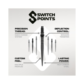 Winmau Switch Points Smooth Black 26mm