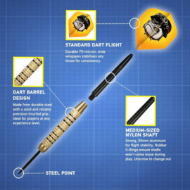 Shot Value Range Duel Steeltip Darts Set 18 gram