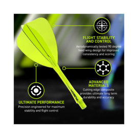 Winmau Fusion Arrow Flight & Shaft transparant geel Medium 34mm