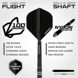 Winmau Blackout 1 steeltip dartpijlen 90% tungsten 24gr