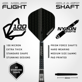 Winmau Blackout 2 steeltip dartpijlen 90% tungsten 25gr