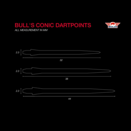 Bull's Conic Steel Points 32mm