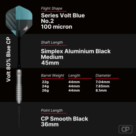 Bull's Volt Blue CP Steeltip 80% 26gr