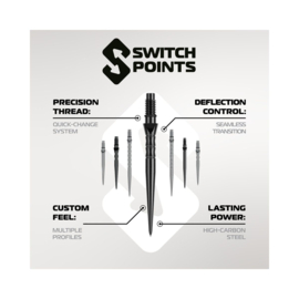 Winmau Switch Points Smooth Zilver 40mm