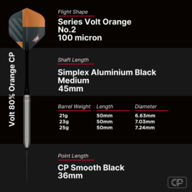 Bull's Volt Orange CP Steeltip 80% 25gr