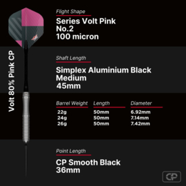 Bull's Volt Pink CP Steeltip 80% 24gr