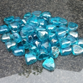 Glassteentjes blauwe hartjes