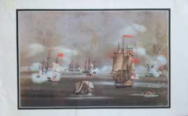 Prent – set van 12 afbeeldingen van schepen – naar (achterglas)schilderijen van div. artiesten