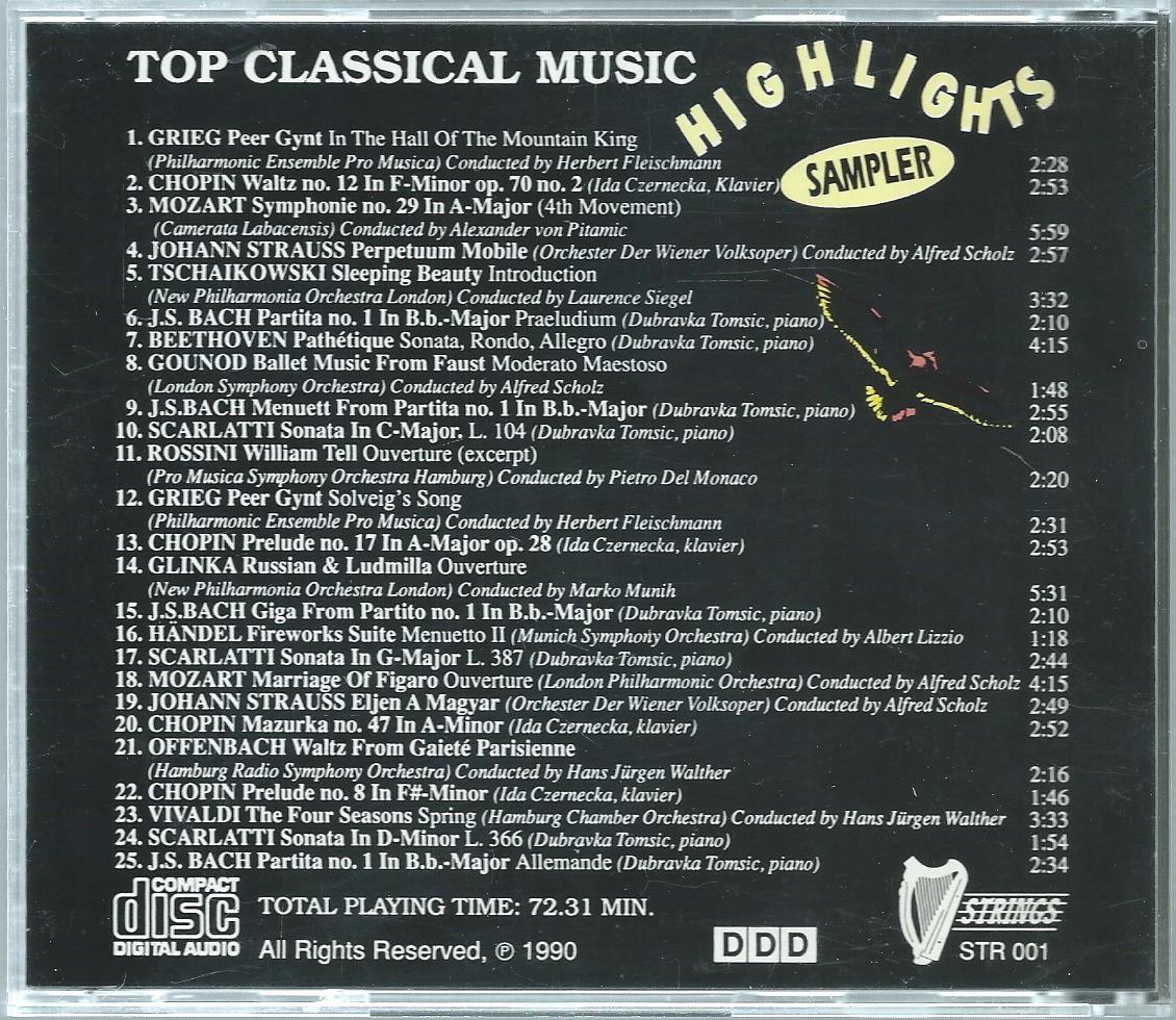 CD – Various – TOP CLASSICAL MUSIC – HIGHLIGHTS SAMPLER - 1990