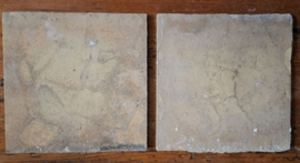 Antieke tegels, Delft, 18e eeuw – 2 stuks