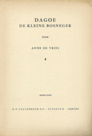 DAGOE – DE KLEINE BOSNEGER - ANNE DE VRIES – 1959