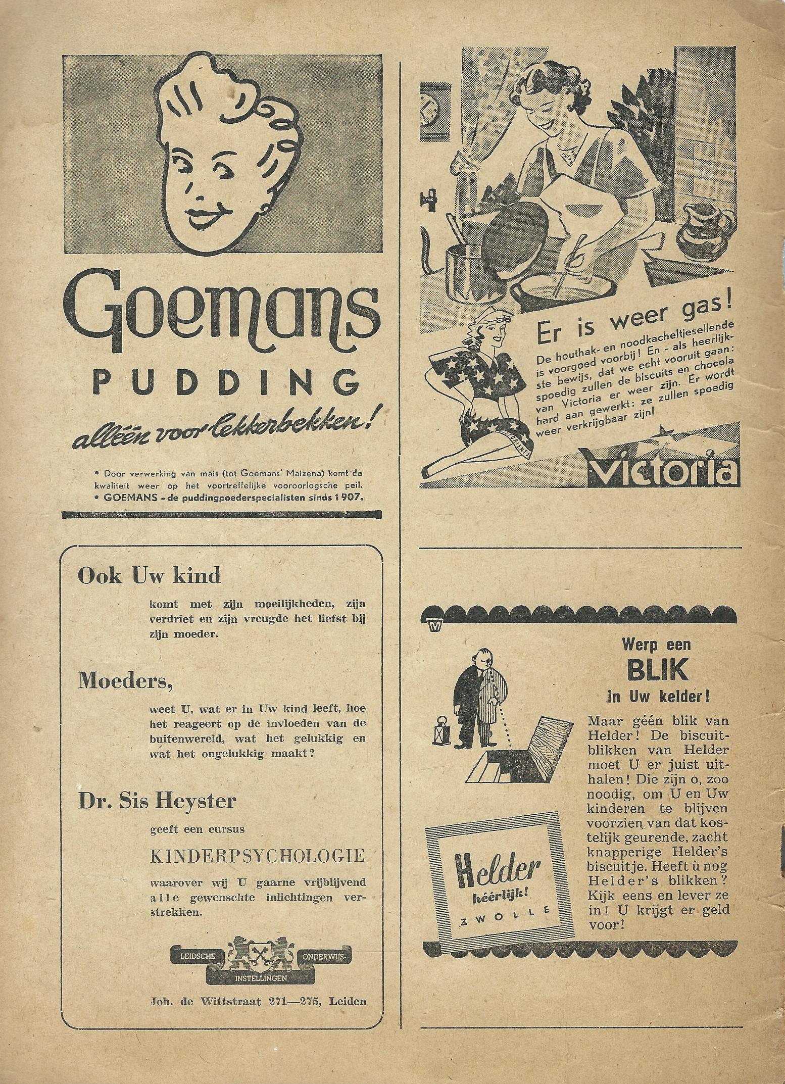 Moeder, HET “VAKBLAD” VOOR MOEDERS – No. 4 NOVEMBER 1945