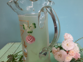 Waterkan met glas geemailleerd