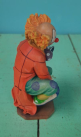 BEELD – clown – hout - Clown op fiets