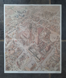 Poster: ‘het verwoeste Rotterdam’ – Nico Bronkhorst, tijdens de bezetting - 1994