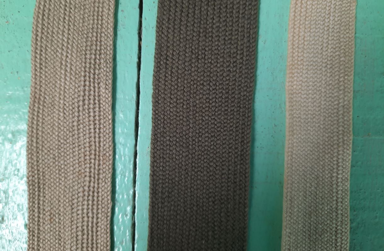 stropdas - 3 x stof – geel, khaki en groen