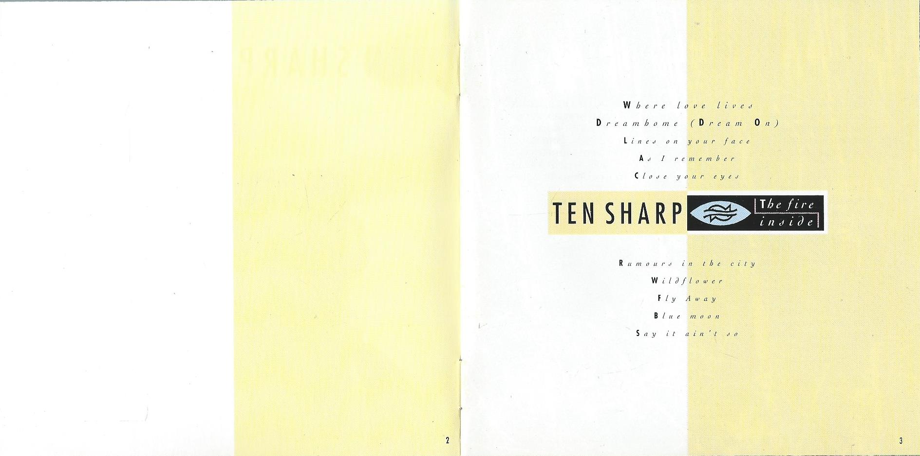 CD – TEN SHARP – The fire inside - 1993